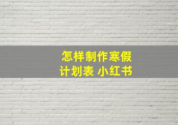 怎样制作寒假计划表 小红书